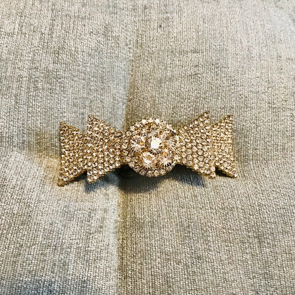 NWOT GOLDEN BEJEWELLED BOW HAIR PIECE - Picture 4 of 8